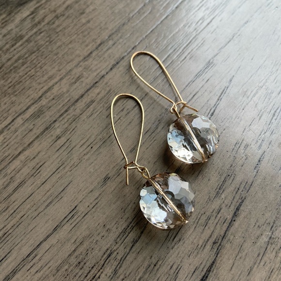 Charming Charlie Jewelry - Unique Taupe Crystal Drop Earrings